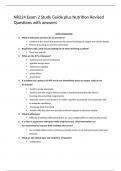NR224 Exam 2 Study Guide plus Nutrition Revised Questions with answers