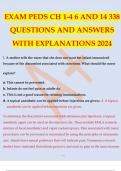 PEDS EXAM QUESTIONS AND ANSWERS WITH EXPLANATON LATEST UPDATE 2024. A+ ULTIMATE GUIDE 
