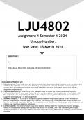 LJU4802 Assignment 1 (ANSWERS) Semester 1 2024 - DISTINCTION GUARANTEED
