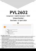 PVL2602 Assignment 1 (ANSWERS) Semester 1 2024 - DISTINCTION GUARANTEED