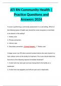 ATI RN Community Health | Practice Questions and Answers 2024