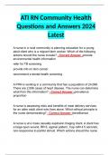ATI RN Community Health Questions and Answers 2024 Latest