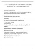 Rosales- COMMUNITY HEALTH NURSING CONCEPTS QUESTIONS WITH COMPLETE SOLUTIONS