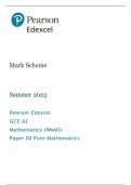 A-Level Edexcel Mathematics Pure Maths Paper 1 & 2 2023  with Mark scheme