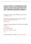 GALOIS THEORY 5e STEWART[SOLUTION  MANUAL] 2024 EXAM QUESTIONS WITH  WELL ANSWERS ANSWERED GRADED A+