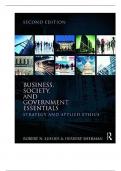 Test Bank For Business, Society and Government Essentials Strategy and Applied Ethics, 2nd Edition By Robert Lussier