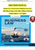 Solution Manual For Business Law: Text & Exercises, 10th Edition by Roger LeRoy Miller, William E. Hollowell, Verified Chapters 1 - 43, Complete Newest Version