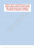 HFMA CRCR Certified Revenue Cycle Representative EXAM LATEST EXAM 300 questions and answers