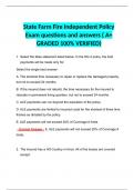 State Farm Fire Independent Policy Exam questions and answers ( A+ GRADED 100% VERIFIED)