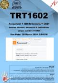 TRT1602 Assignment 1 (COMPLETE ANSWERS) Semester 1 2024 (613407) - DUE 28 March 2024 