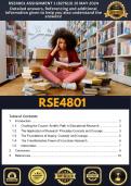 RESEARCHED ACCURATE RSE4801 Assignment 1 answers (827613) 15th May 2024 | Researched in depthh answers, Referencing and additional information given to help you also understand the answers! 11 Pages