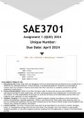SAE3701 Assignment 1 (QUIZ ANSWERS) 2024 - DISTINCTION GUARANTEED
