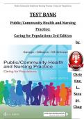 TEST BANK For Public / Community Health and Nursing Practice: Caring for Populations, 3rd Edition, Christine L. Savage, Verified Chapters 1 - 22, Complete Newest Version