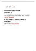 AIS3703 ASSIGNMENT 02 2024 SEMESTER 01 ALL QUESTIONS ANSWERED & PARAPHRASED – NO PLAGARISM! PASS WITH 75%+