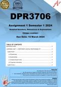 DPR3706 Assignment 1 (COMPLETE ANSWERS) Semester 1 2024 - DUE 15 March 2024 