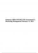 Summary MBA-FPX5012 FM Assessment3-1. Marketing Management 