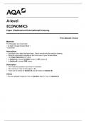 A-level ECONOMICS 7136-2 PAPER 2 National and International Economy  Question Paper (Merged) With  Mark scheme.