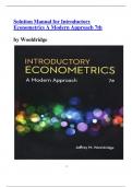  student Solution Manual for Introductory Econometrics A Modern Approach 7th by Wooldridge latest edition 2024