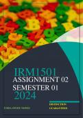 IRM1501 ASSIGNMENT 2 SEMESTER 1 2024 GUIDE - DUE 19 APRIL 2024
