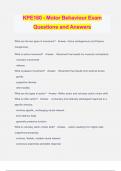KPE160 - Motor Behaviour Exam Questions and Answers