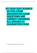 ATI TEAS TEST SCIENCE  ACTUAL EXAM  2024|VERIFIED EXAM  QUESTIONS AND  CORRECT ANSWERS  ALL GRADED A+  GUARANTEED PASS