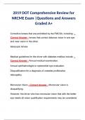 2019 DOT Comprehensive Review for NRCME Exam |Questions and Answers Graded A+ 