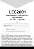 LEG2601 Assignment 2 (ANSWERS) Semester 1 2024 - DISTINCTION GUARANTEED