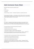Utah Contractor Exam (Real)Questions + Answers Graded A+