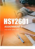 HSY2601 Assignment 3 Semester 1 2024