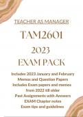 TAM2601 Exam Pack 2023 – Recent exam questions and answers , Exam tips and guidelines and Detailed Summarized chapter notes ( This pack guarantees you get a distinction!) 