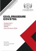 CIV3701 - Assignment 1, Due 22 March 2024 [Complete Answers]