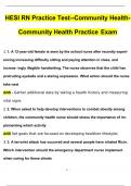 HESI RN Practice Test Community Health Community Health Practice Exam Questions and Answers (2024 / 2025) (Verified Answers)