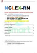 NCLEX-RN {NATIONAL COUNCIL LICENSURE EXAMINATION [FOR] REGISTERED NURSES (RN)} TEST BANK FOR   Women’s Health |NCLEX-RN QUESTIONS WITH ANSWERS AND RATIONALES