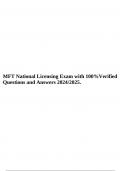 MFT National Licensing Exam with 100%Verified Questions and Answers 2024/2025.