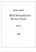 IICRC AMRT MOLD REMEDIATION REVIEW EXAM Q & A 2024