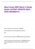 West Coast EMT Block 3 Study Guide LATEST UPDATE 2024 – 2025 GRADED A+