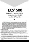 ECS1500 Assignment 3 (ANSWERS) Semester 1 2024 - DISTINCTION GUARANTEED