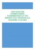 TEST BANK FOR  UNDERSTANDING  PATHOPHYSIOLO GY 7TH  EDITION / FULL TESTBANK ALL  CHAPTERS AVAILABLE