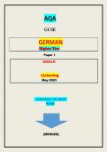 AQA  GCSE  GERMAN  Higher Tier  Paper 1  8668/LH  Listening||QUESTIONS & MARKING SCHEME MERGED||
