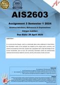 AIS2603 Assignment 3 (COMPLETE ANSWERS) Semester 1 2024 - DUE 29 April 2024
