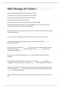 WSU Biology 251 Exam 1  Questions and Answers