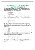 NCLEX PRACTICE QUESTIONS WITH  ANSWER KEY RATED A