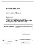 IOS2601 DEPARTMENT OF PUBLIC, CONSTITUTIONAL AND INTERNATIONAL LAW
