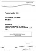 IOS2601 DEPARTMENT OF PUBLIC, CONSTITUTIONAL AND INTERNATIONAL LAW