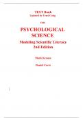 Test Bank for Psychological Science Modeling Scientific Literacy 2nd Edition By Mark Krause, Daniel Corts (All Chapters, 100% Original Verified, A+ Grade)