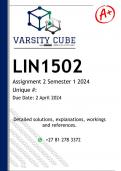 LIN1502 Assignment 2 (DETAILED ANSWERS) Semester 1 2024 - DISTINCTION GUARANTEED