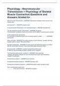 Physiology - Neuromuscular Transmission + Physiology of Skeletal Muscle Contraction-Questions and Answers Graded A+