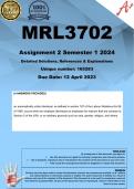 MRL3702 Assignment 2 (COMPLETE ANSWERS) Semester 1 2024 (165283) - DUE 12 April 2024