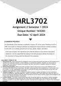 MRL3702 Assignment 2 (ANSWERS) Semester 1 2024 - DISTINCTION GUARANTEED