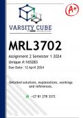 MRL3702 Assignment 2 (DETAILED ANSWERS) Semester 1 2024 - DISTINCTION GUARANTEED